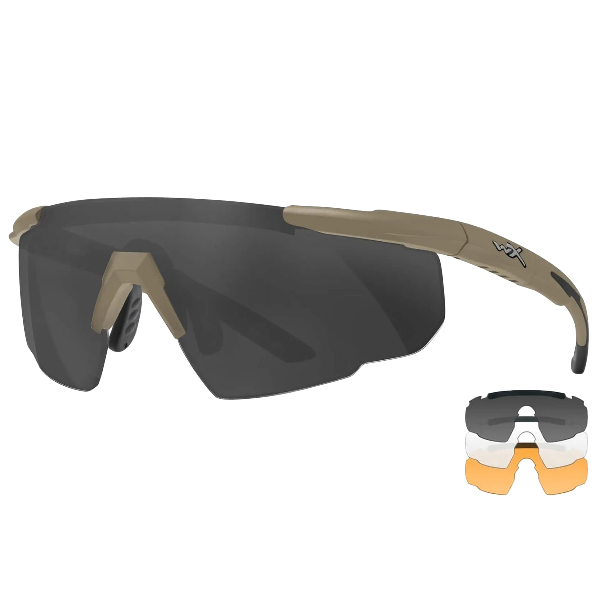 Okulary taktyczne Wiley X Saber Advanced Set 3in1 - Grey/Clear/Light Rust/Matte Tan