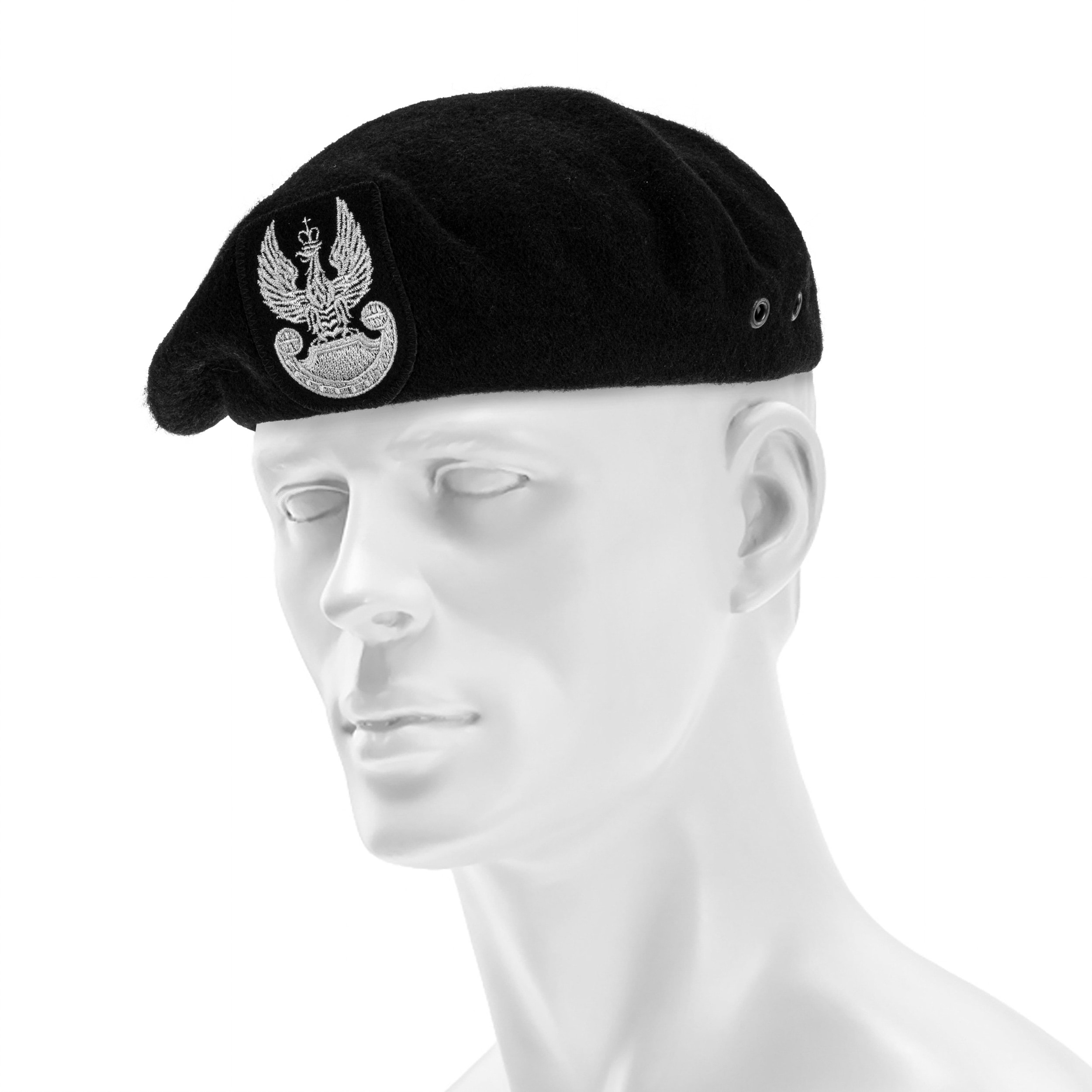 Beret BB-TEX Wojska Polskiego tłoczony - Czarny