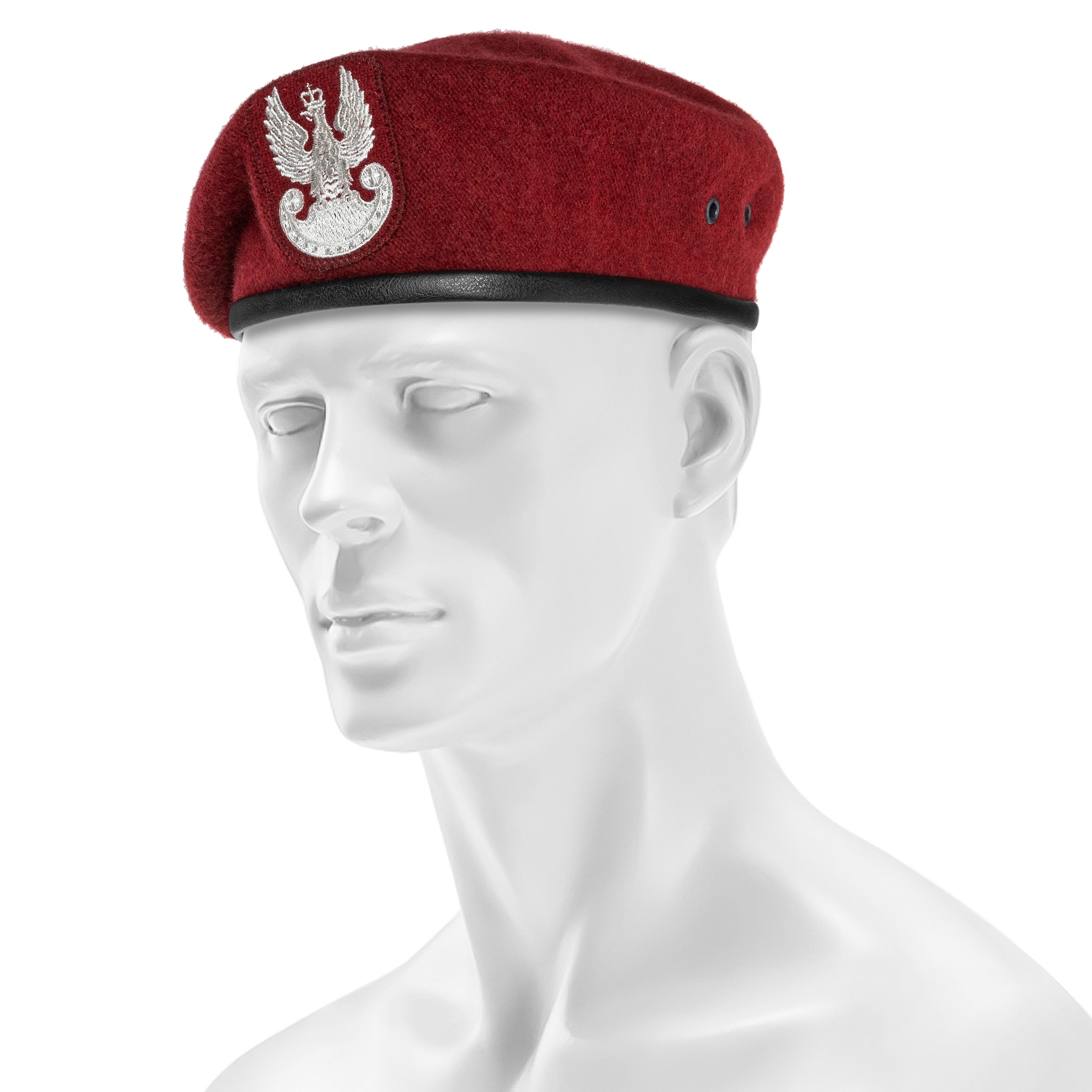 Beret BB-TEX Wojska Polskiego tłoczony - Bordowy